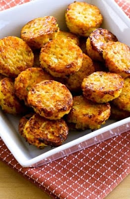 Cheesy baked Cauliflower Tots