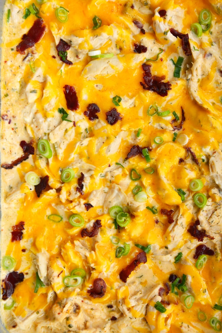 baked keto crack chicken topped with scallions