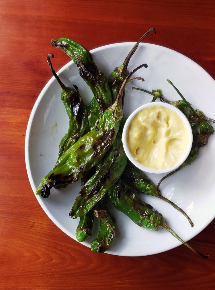 blistered shishito peppers