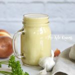 Chicken Bulletproof Bone Broth Recipe in a glass mason jar