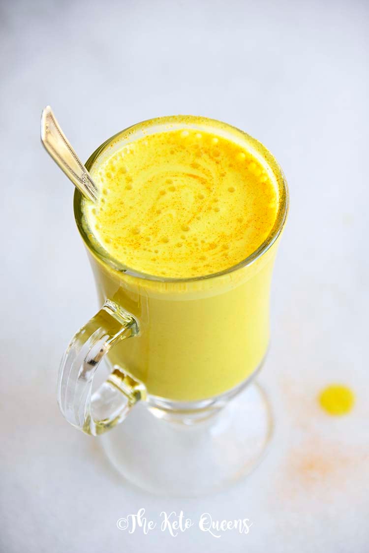 Bulletproof Golden Milk Turmeric Latte Recipe on Marble Board