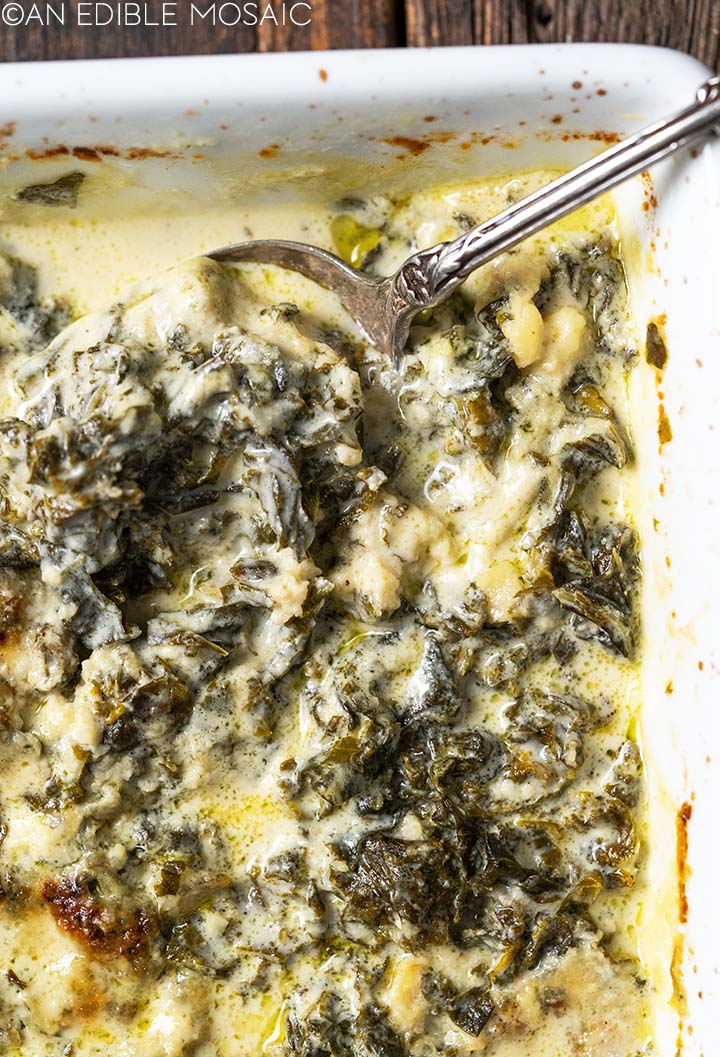cheesy kale gratin