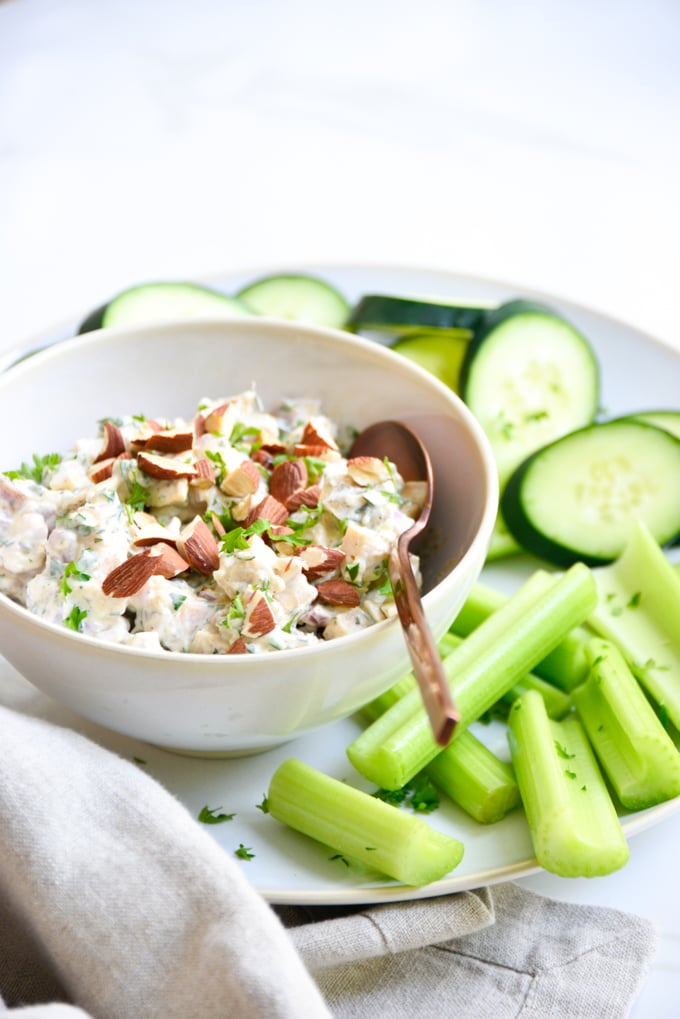 The Best Chicken Salad Recipe should not only be quick and easy, but packed full of flavor just like ours! This keto chicken salad can be made using rotisserie chicken, canned chicken, grilled chicken or freshly cooked shredded chicken.