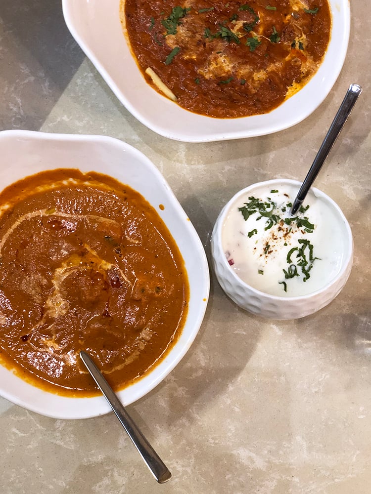 Chicken Tikka Masala Butter Chicken and Raita