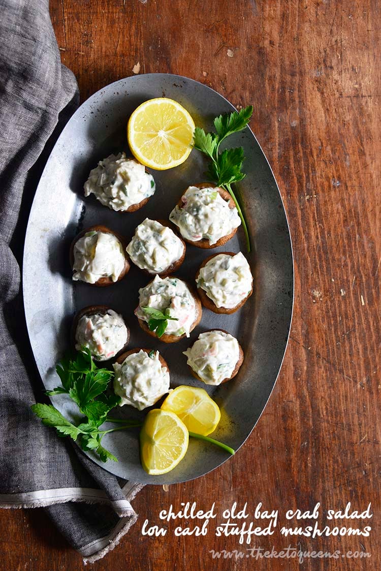 Chilled Old Bay Crab Salad Low Carb Stuffed Mushrooms with Description