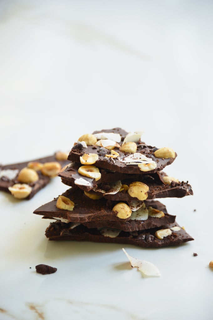 Coconut Hazelnut Espresso Chocolate Keto Bark.Our chocolate keto bark is just a snazzy keto chocolate bar, but it will totally impress all of your guests! It's super easy to make and you can switch up the flavor profiles to please even the pickiest of eaters!