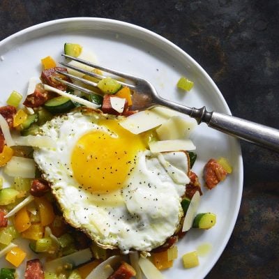 chorizo vegetable hash featured image