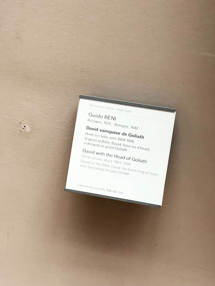 David with the Head of Goliath Placard