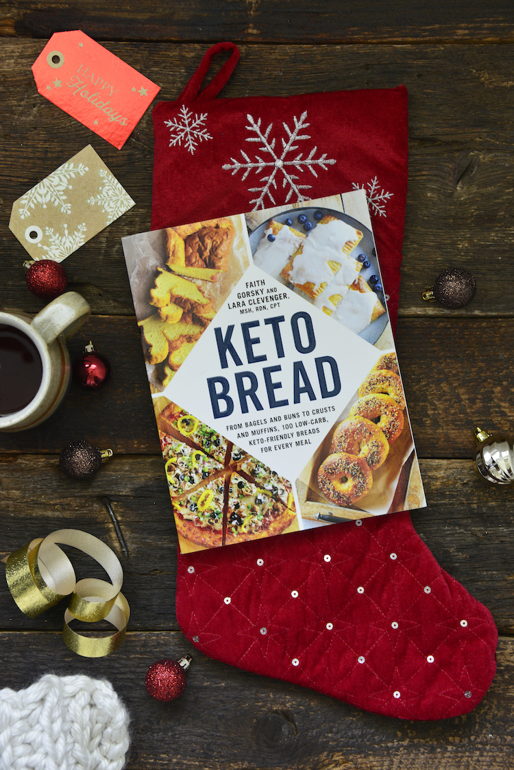 keto bread cook book on top of a stocking