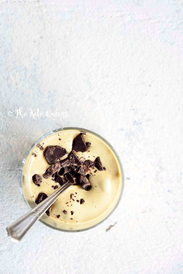 Easy Sea Salt Caramel Low Carb Mousse Overhead View