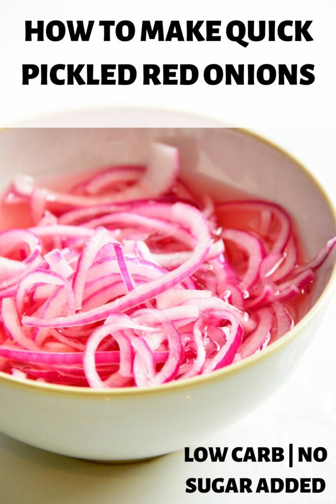 how to make quick pickled red onions pin for pinterest