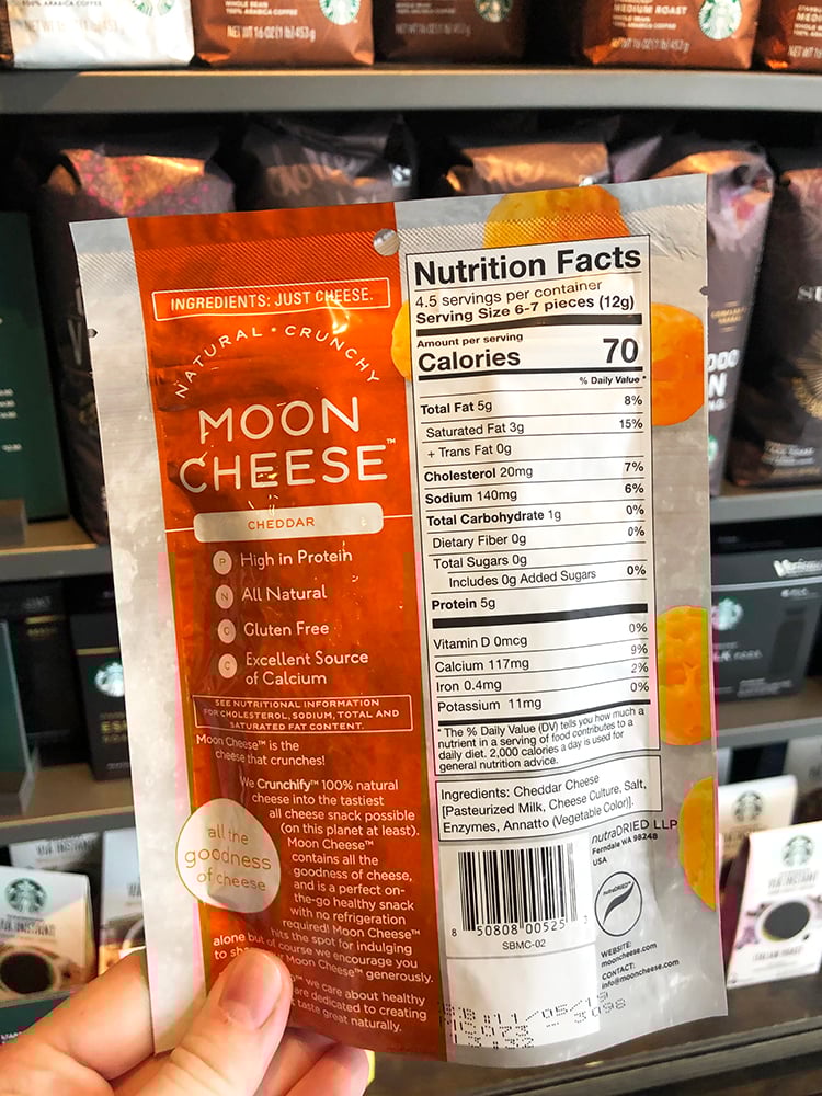 cheddar moon cheese nutrition label