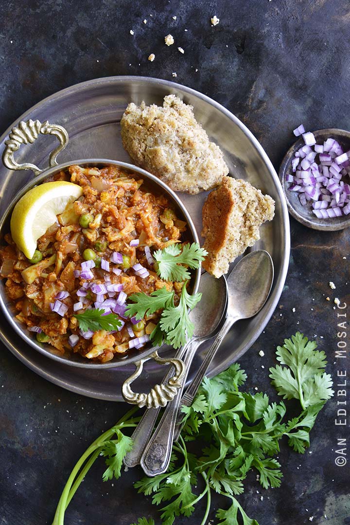 instant pot cauliflower pav bhaji