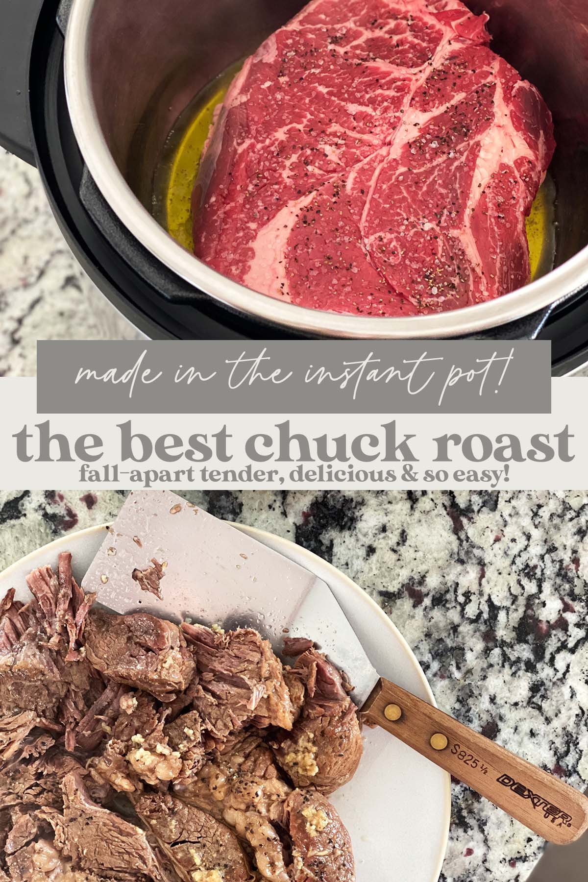 instant pot chuck roast recipe pin