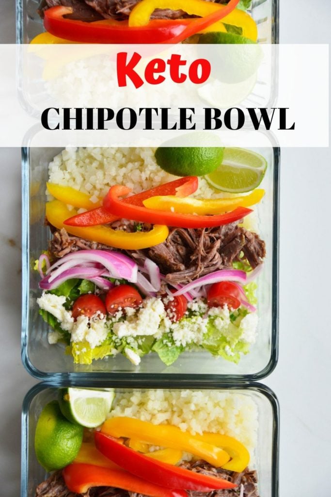 how to make a keto chipotle bowl pinable image