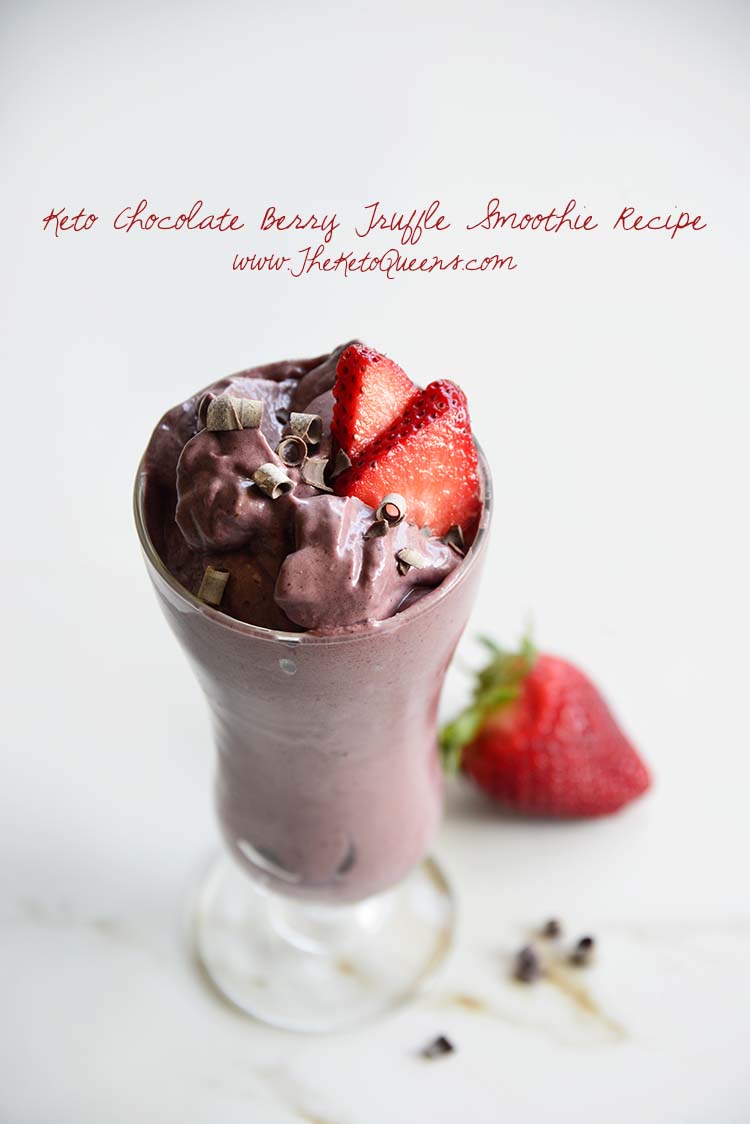 Keto Chocolate Berry Truffle Smoothie Recipe Pin