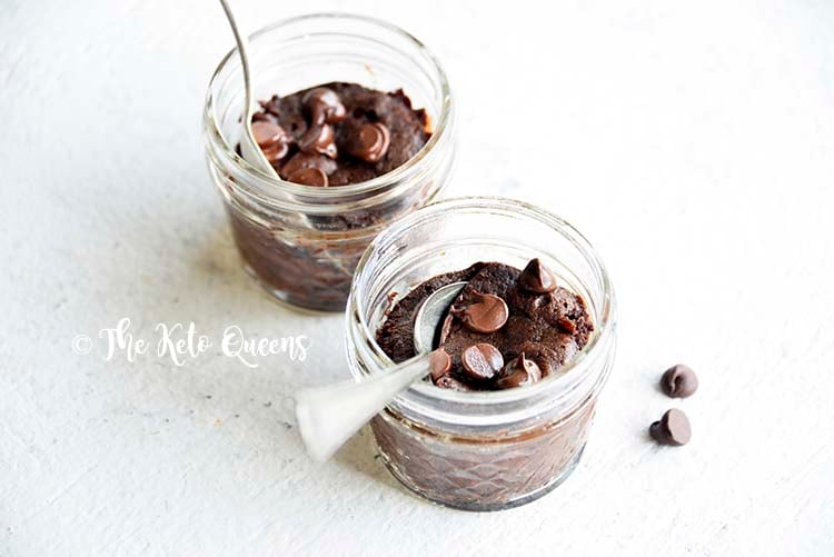 Front View of Keto Chocolate Brownie in a Mug