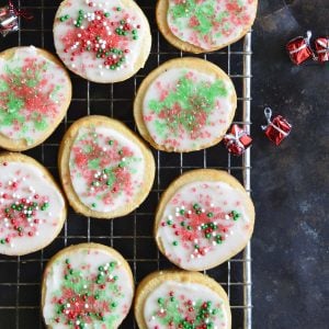 keto christmas sugar cookies with icing featured image