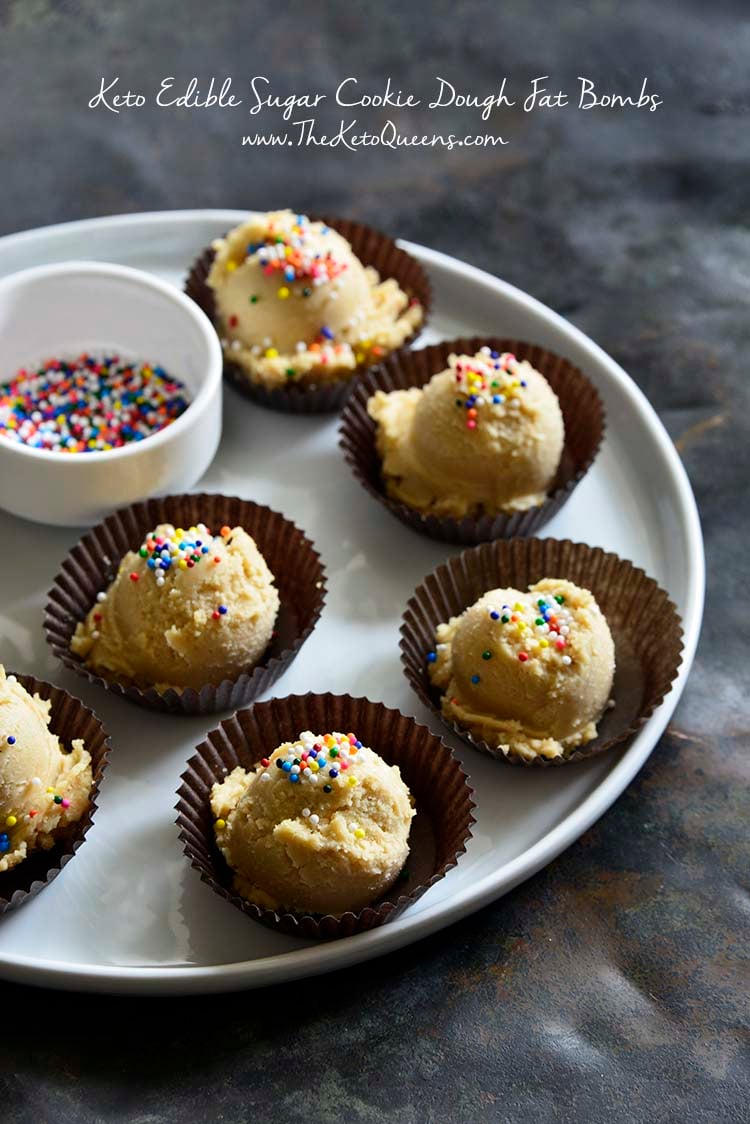 Keto Edible Sugar Cookie Dough Fat Bombs with Description