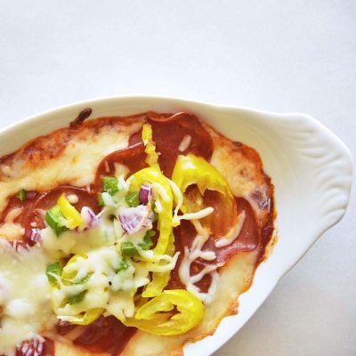 keto pepperoni pizza dip featured image