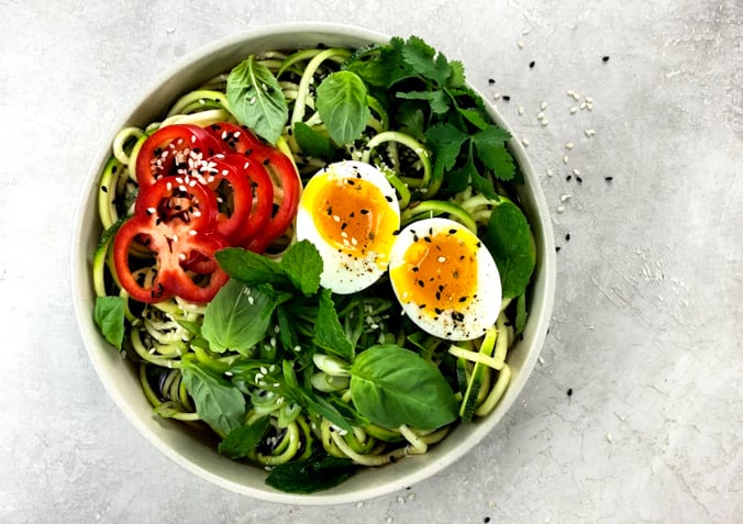 Zoodles make for the best low carb ramen noodles! Today we are sharing a video on how to make ramen noodles with a low carb twist. In this keto ramen recipe, the only thing that will be lacking is the carbs! You'll still get that delicious ramen taste including a perfectly soft boiled egg!