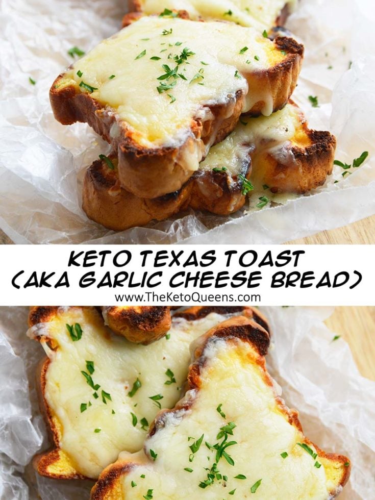 low carb Texas toast on a parchment paper topped with parsley