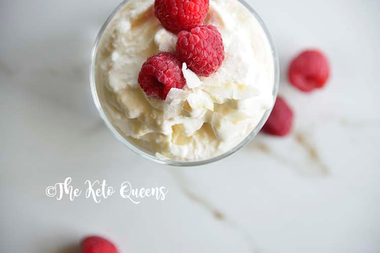 Close Up Overhead View of Keto Vanilla Milkshake Recipe