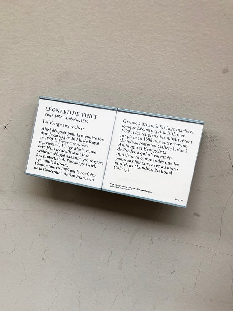 La Vierge aux Rochers Placard