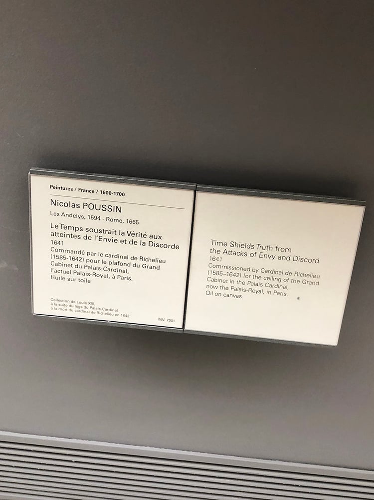 Le Temps Soustrait la Verite aux Atteintes de l'Envie et de la Discourde Placard