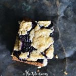 Top View of Low-Carb Fathead Blueberry Cobbler Bars