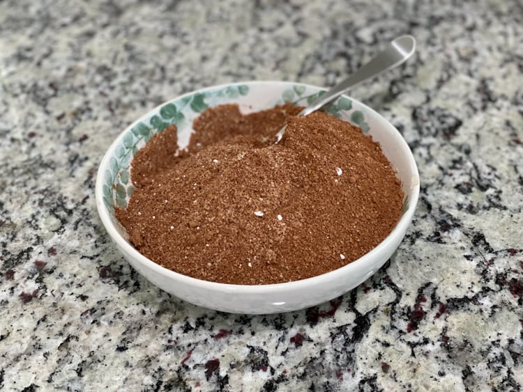cocoa powder mixture in small bowl