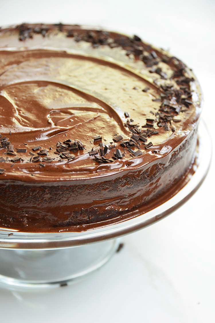 low carb flourless chocolate cake with frosting and sprinkles