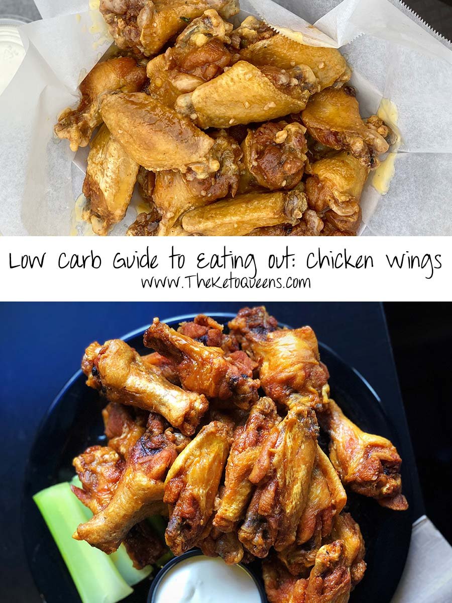Low Carb Guide to Eating Out Chicken Wings Pinnable Image