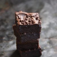 Low Carb Keto Fudgy Double Chocolate Brownies Recipe Front View