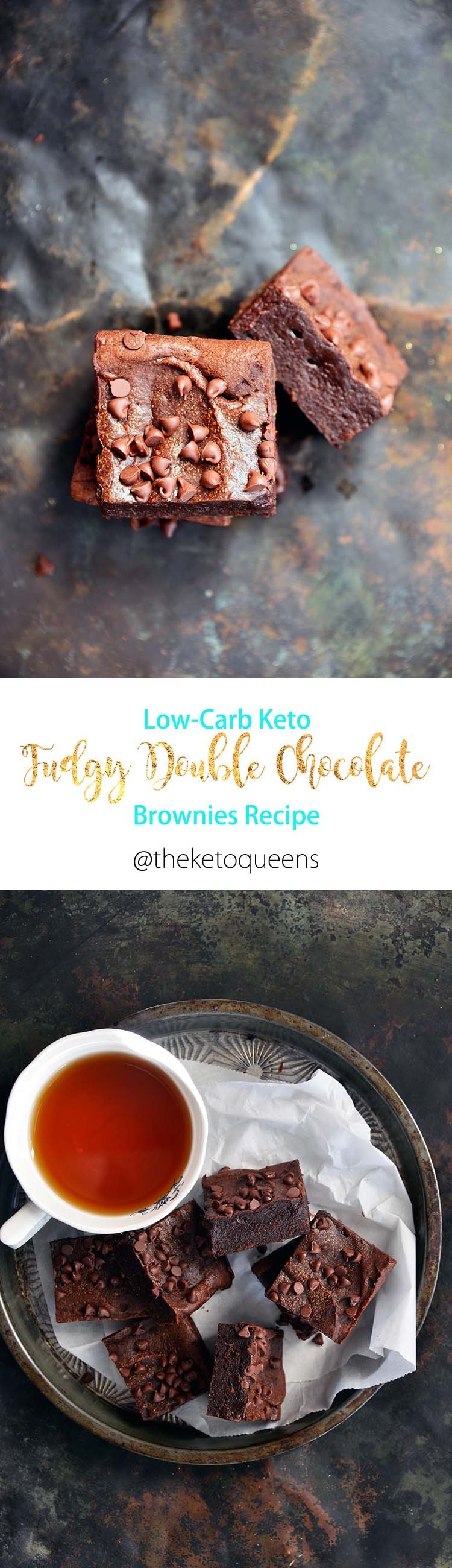 Low Carb Keto Fudgy Double Chocolate Brownies Recipe