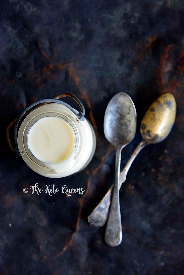 Overhead View of Low Carb Keto Sweetened Condensed Milk