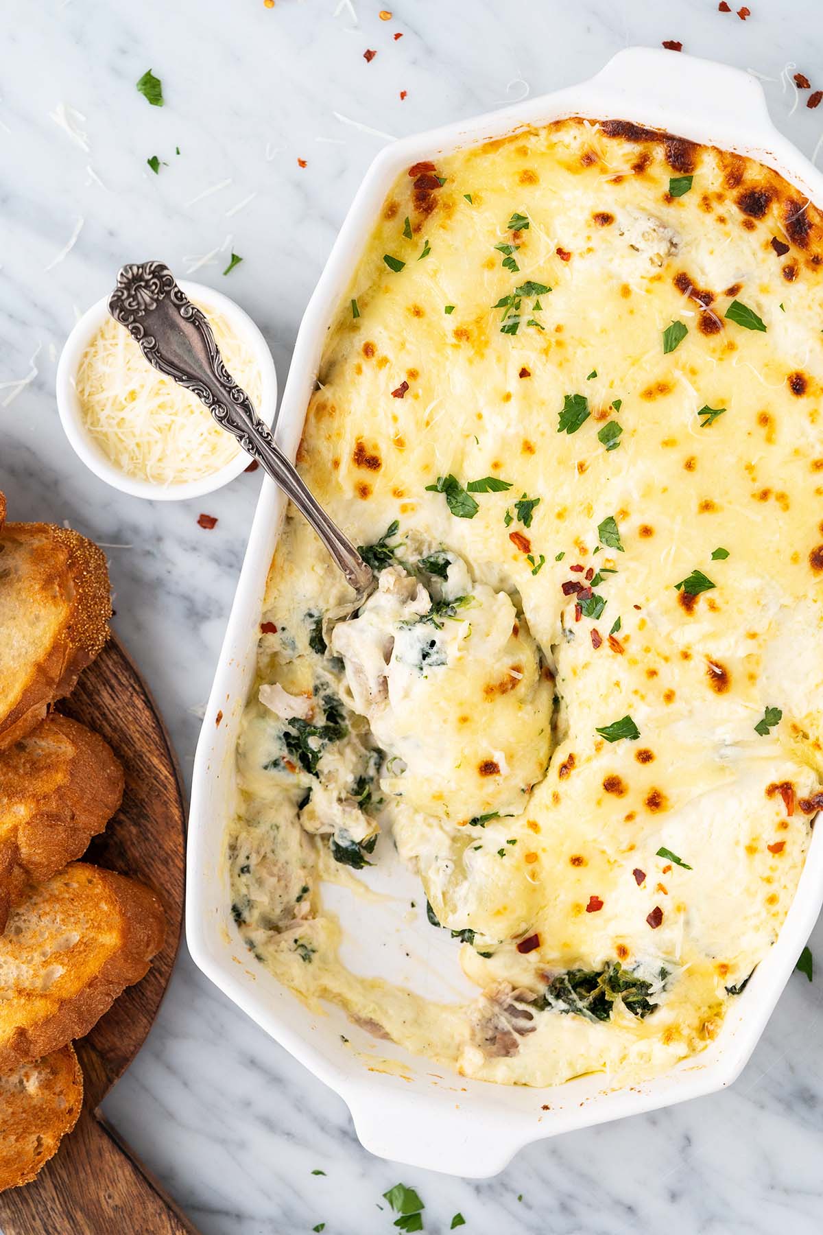 keto spinach artichoke chicken casserole