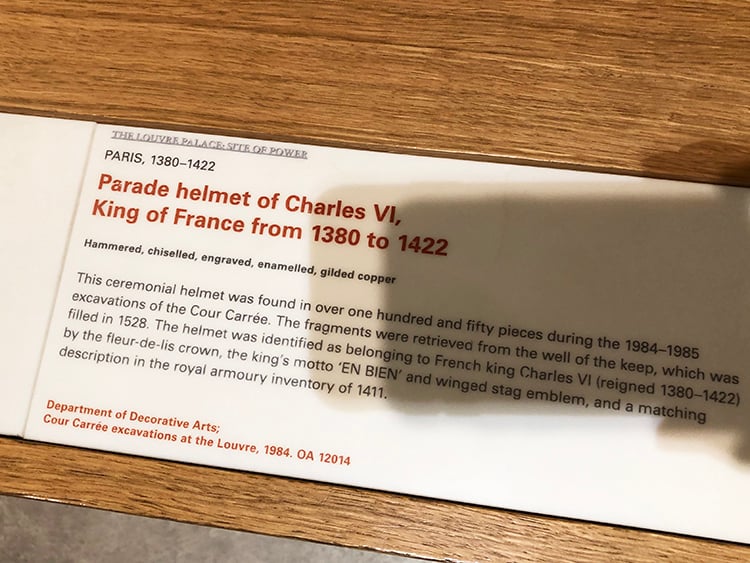 Parade Helmet of Charles VI Placard