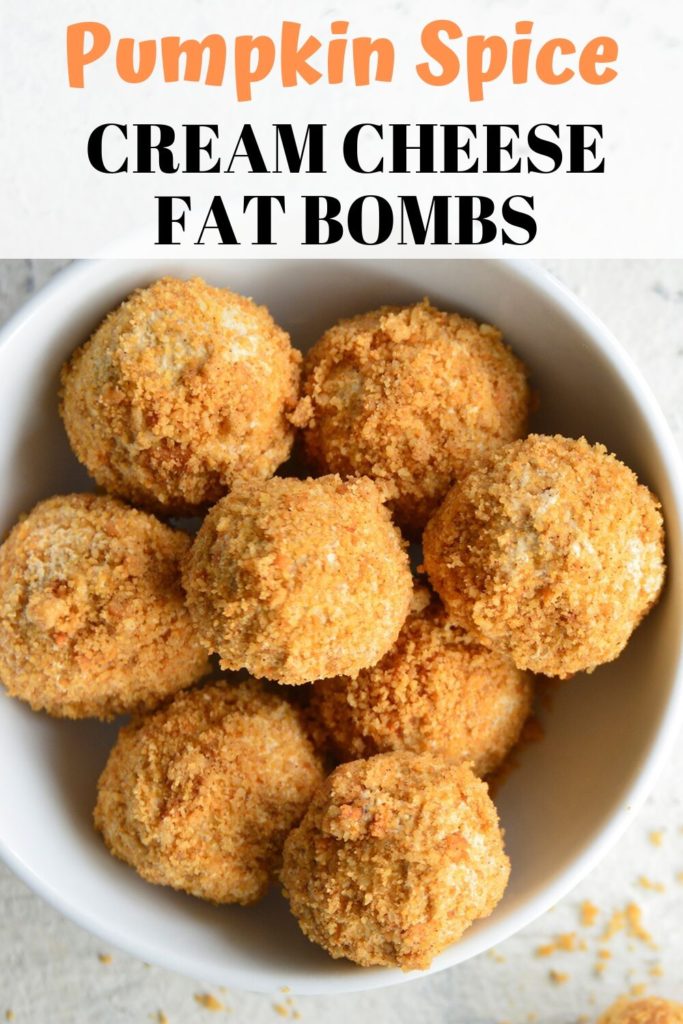 Keto Pumpkin Spice Cream Cheese Fat Bombs PINABLE IMAGE