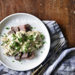 Quick and Easy Mushroom Stroganoff Sauce with Leftover Grilled Steak