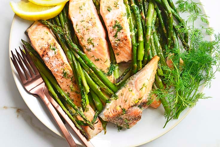 salmon and asparagus