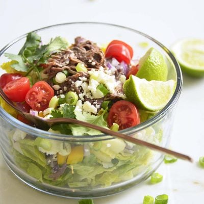 shredded beef keto taco salad featured image