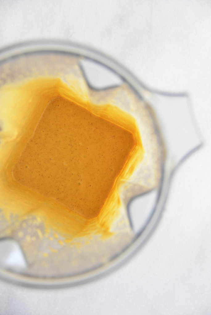 keto pumpkin smoothie step two in a blendeeer