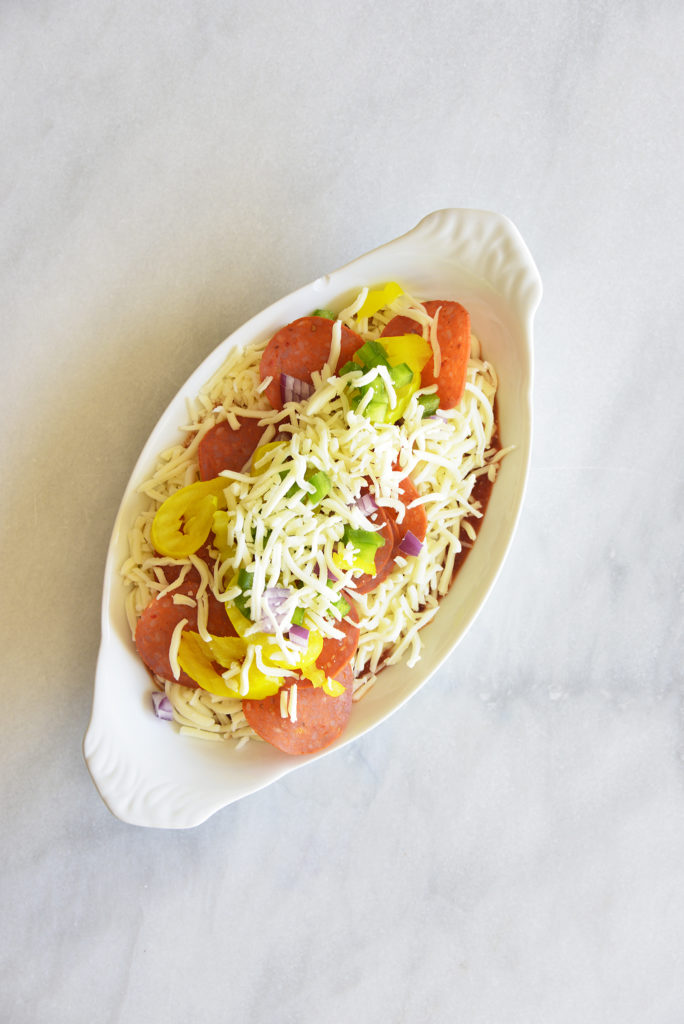 Easy Keto Pepperoni Pizza on progress pictures