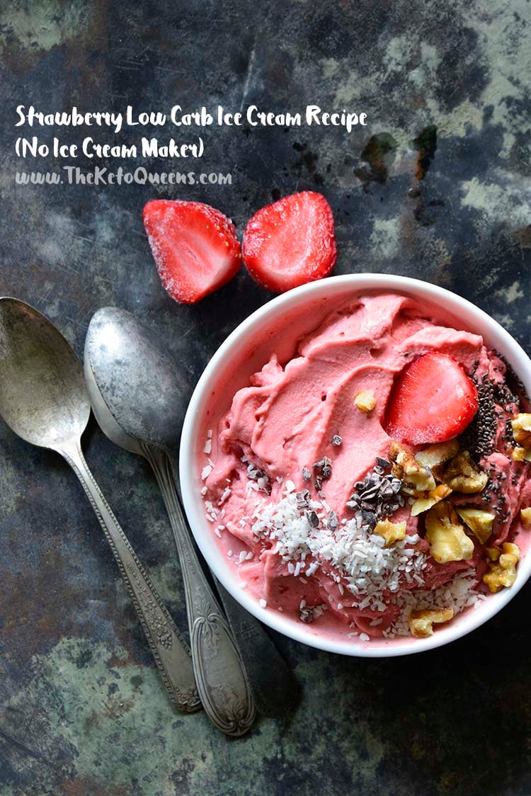 Strawberry Low Carb Ice Cream Recipe (No Ice Cream Maker) with Description