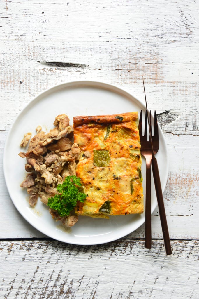 Zucchini Mozzarella Frittata with Shredded Chicken fresh n lean reviews