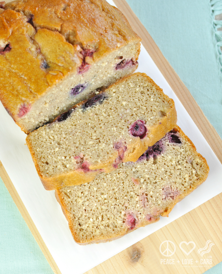 low carb peanut butter berry breakfast loaf