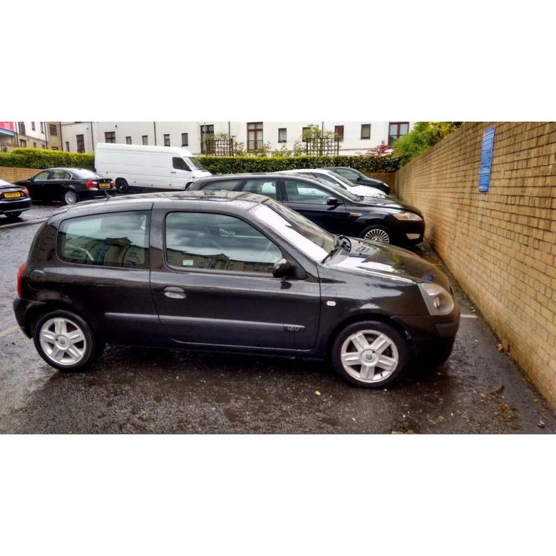 2005 RENAULT CLIO 1.2 DYNAMIQUE 16V BLACK LONG MOT Cheap Tax Not Fiesta Corsa Punto Polo Panda