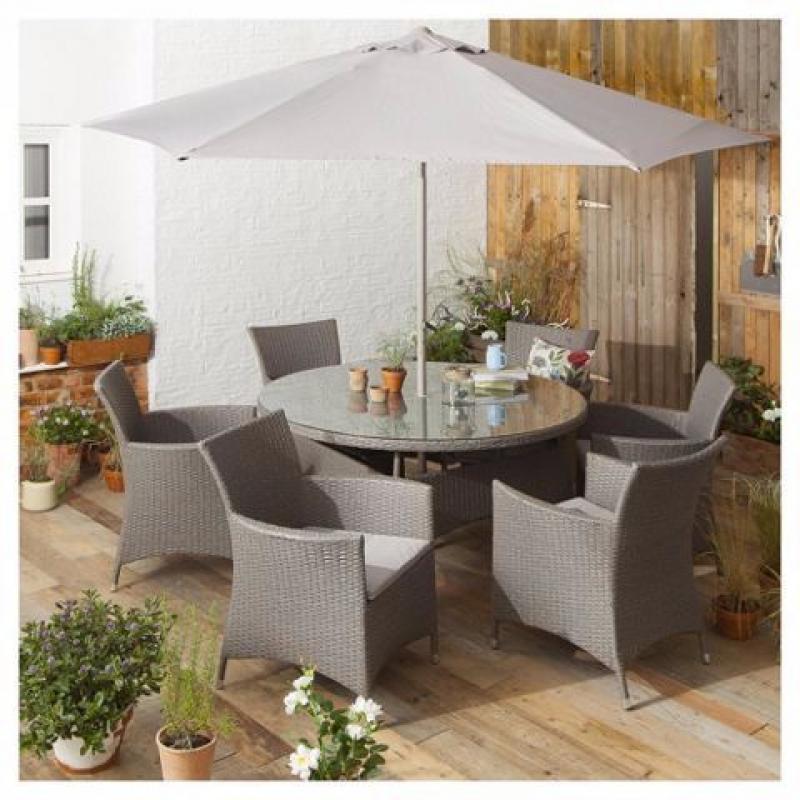 Rattan Garden Dining Set, GREY, 8 piece Set. BRAND NEW AND BOXED. BRADFORD WEST YORKS. HALF PRICE!!!