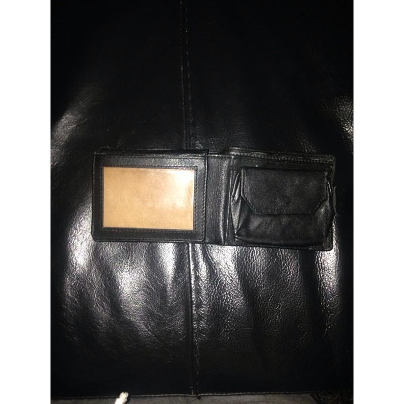 Black leather armarni wallet